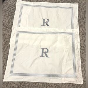Pottery Barn Monogrammed “R” Pillow Shams - Set of 2